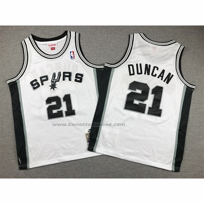 Maglia Bambino San Antonio Spurs Tim Duncan #21 Mitchell & Ness 1998-99 Bianco